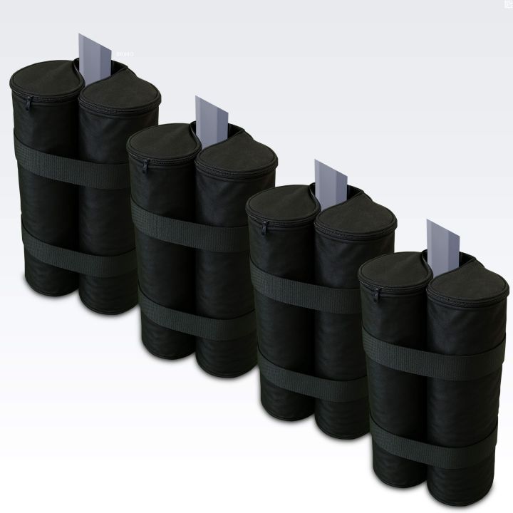 tenda con pesi di sabbia